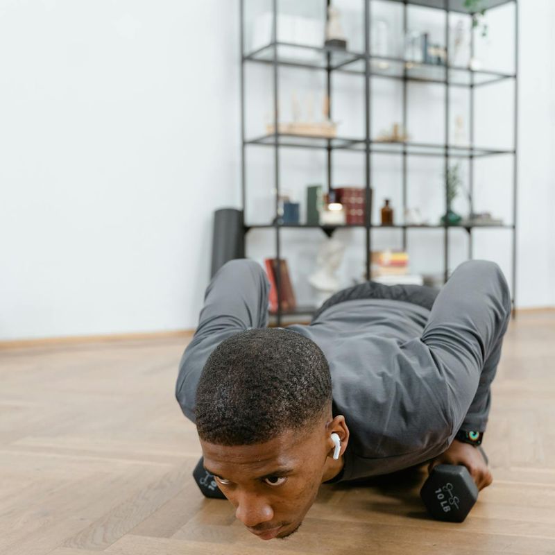 Close up of a man focusing before a workout session.