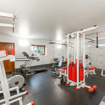 Interior of a modern minimalist training space.